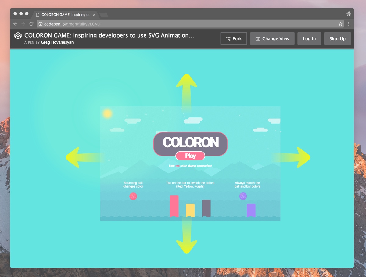 Download How To Create A Game Using Svg Animations Coloron Example By Greg Hovanesyan On Codepen